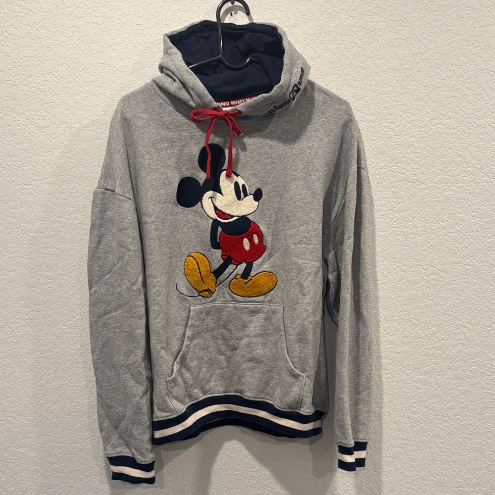Gray Disney Mickey Mouse Hoodie Size Large